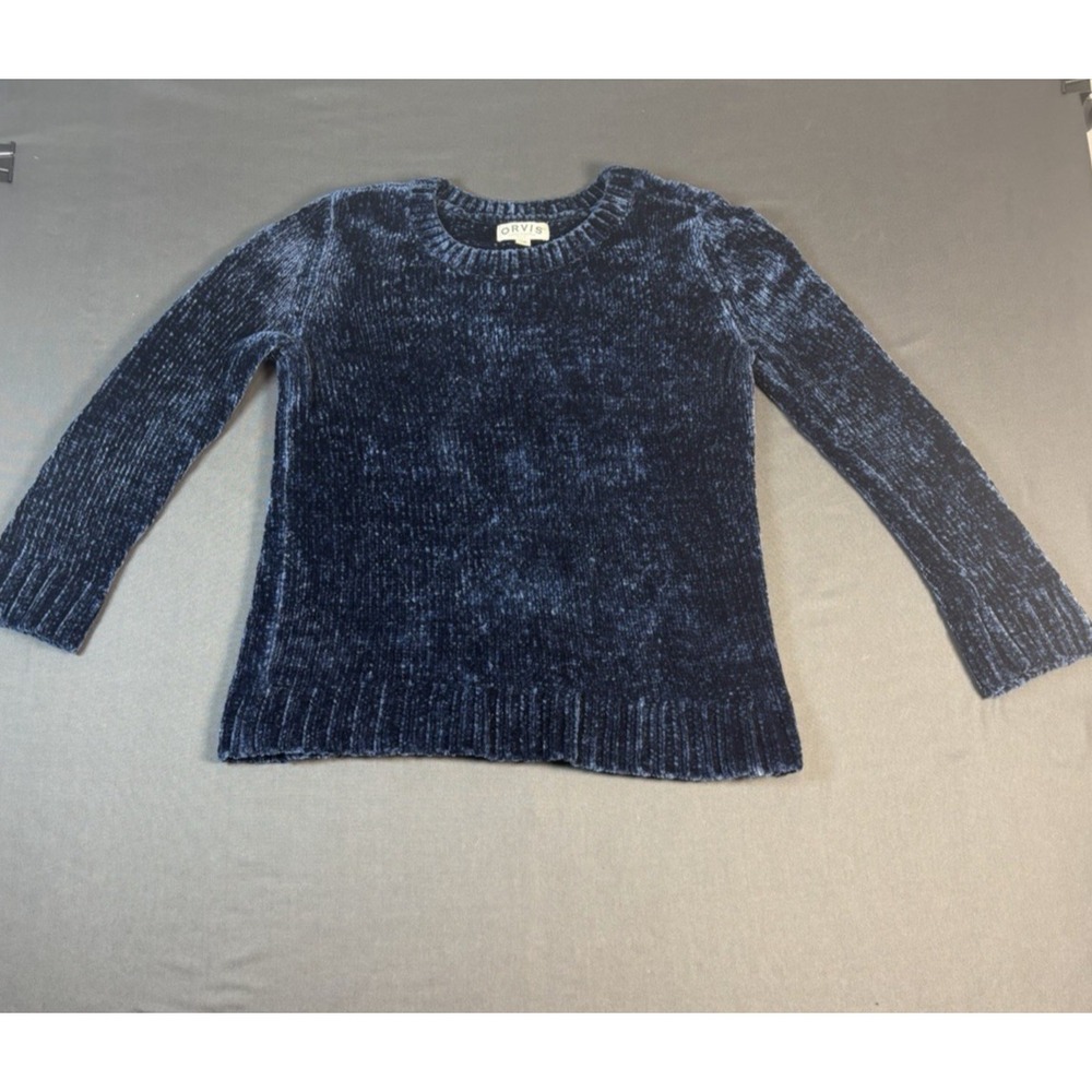 Orvis Women's Sweater Size Medium Blue Chenille GORPCORE Soft